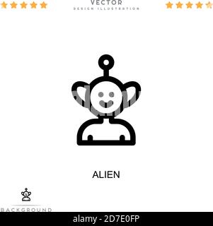 Alien-Symbol. Einfaches Element aus der digitalen Störungs-Sammlung. Alien-Symbol für Vorlagen, Infografiken und mehr Stock Vektor