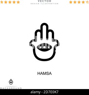 Hamsa-Symbol. Einfaches Element aus der digitalen Störungs-Sammlung. Linie Hamsa Symbol für Vorlagen, Infografiken und mehr Stock Vektor