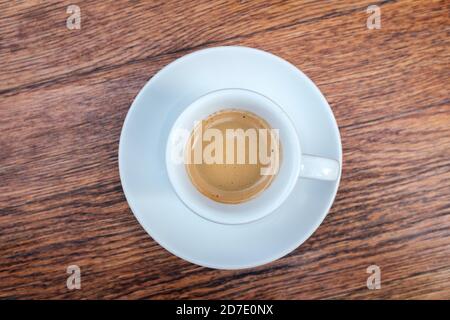 Draufsicht auf Espresso Shot Stockfoto