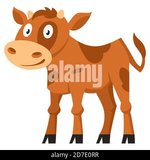 Stehen niedliche Wade. Bauernhof Tier im Cartoon-Stil. Stock Vektor