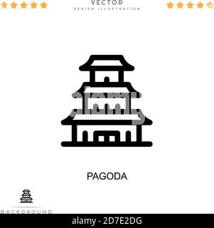 Pagodensymbol. Einfaches Element aus der digitalen Störungs-Sammlung. Linie Pagode Symbol für Vorlagen, Infografiken und mehr Stock Vektor