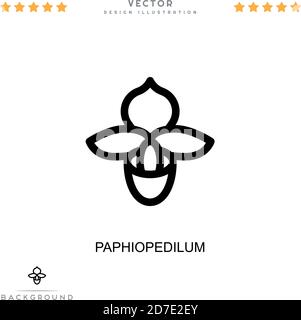 Paphiopedilum-Symbol. Einfaches Element aus der digitalen Störungs-Sammlung. Linie Paphiopedilum Symbol für Vorlagen, Infografiken und mehr Stock Vektor