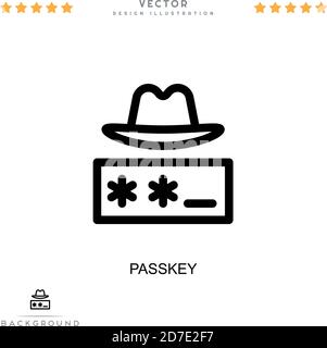 Passkey-Symbol. Einfaches Element aus der digitalen Störungs-Sammlung. Line Passkey Icon für Vorlagen, Infografiken und mehr Stock Vektor