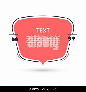 Zitat Sprechblase, leere Textballon mit Rahmen und Zitate isoliert auf weißem Hintergrund. Vektorgrafik Stock Vektor