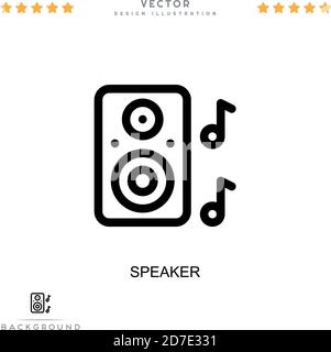 Lautsprechersymbol. Einfaches Element aus der digitalen Störungs-Sammlung. Line Speaker Symbol für Vorlagen, Infografiken und mehr Stock Vektor