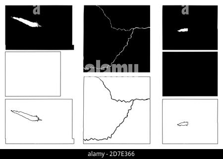 Arthur, Keith, Howard und Hitchcock County, Nebraska (U.S.-County, Vereinigte Staaten von Amerika, USA, U.S., US) Karte Vektorgrafik, Skizze m Stock Vektor