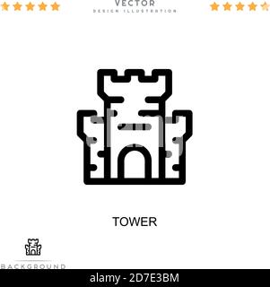 Turmsymbol. Einfaches Element aus der digitalen Störungs-Sammlung. Line Tower Symbol für Vorlagen, Infografiken und mehr Stock Vektor