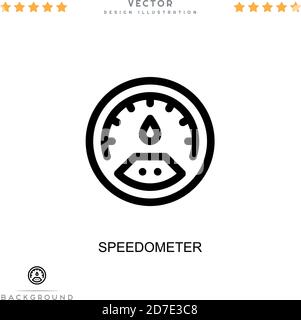 Tachometer-Symbol. Einfaches Element aus der digitalen Störungs-Sammlung. Line Speedometer Symbol für Vorlagen, Infografiken und mehr Stock Vektor