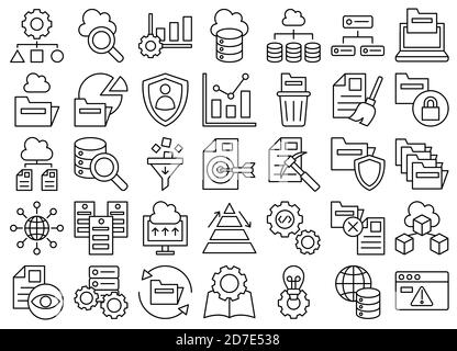 Data Analytics Line Iconset Stockfoto