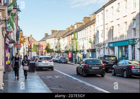 Clonakilty, West Cork, Irland. Oktober 2020. Das Stadtzentrum von Clonakilty war heute ruhiger als normal, nachdem die Beschränkungen für Level 5 um Mitternacht eintraten. Die Level-5-Beschränkungen werden voraussichtlich sechs Wochen dauern. Quelle: AG News/Alamy Live News Stockfoto