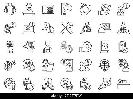 Support Service Line Iconset Stockfoto
