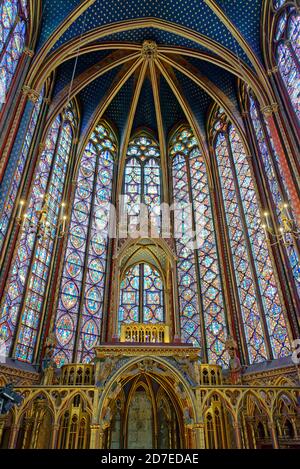 Frankreich. Paris. 2. august 2017 Innenansicht der Sainte chapelle Stockfoto