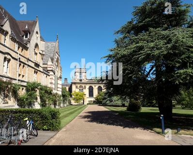 Trinity College Oxford, Gelände und Kapelle. Stockfoto