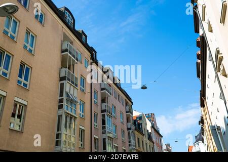 Wohnungen, Mietshäuser, Eigentumswohnungen in Schwabing, München Stockfoto