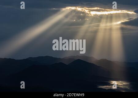 Landschaft aus dem Queralt-Heiligtum in Katalonien, Spanien Stockfoto