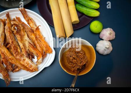 Lachs, Draufsicht Cook bereit zu essen Stockfoto