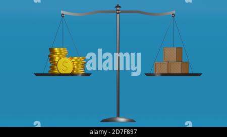 Aktiendiagramm mit Pfeil nach oben. Steigende Gewinne. Geld in Münzen. Schwarzer Hintergrund. Präsentationsfolie. Wertsteigerung. Diagramm Zum Marktwachstum. Finanzierung Stockfoto