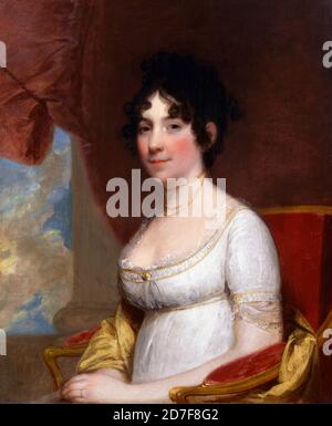 Dolley Madison. Portrait of Dolly Todd Madison (geb. Payne, 1768-1849) von Gilbert Stuart, Öl auf Leinwand, 1804. Dolley Madison war die Frau von James Madison, dem vierten Präsidenten der Vereinigten Staaten Stockfoto