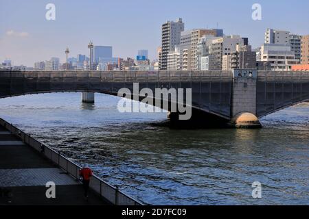 Kuramae Brücke über Sumida River.Ryogoku District.Sumida Ku.Tokyo.Japan Stockfoto