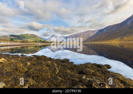 Das nördliche Ende von Loch Etive blickt zurück nach Glen Etive Stockfoto
