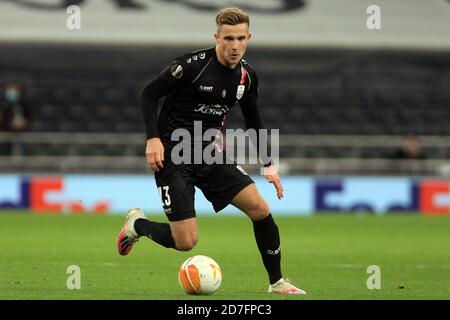 London, Großbritannien. Oktober 2020. Stefan Haudum von LASK in Aktion während des Spiels. UEFA Europa League, Gruppe J Spiel, Tottenham Hotspur gegen Lask im Tottenham Hotspur Stadion in London am Donnerstag, 22. Oktober 2020. Dieses Bild darf nur für redaktionelle Zwecke verwendet werden. Nur redaktionelle Verwendung, Lizenz für kommerzielle Nutzung erforderlich. Keine Verwendung in Wetten, Spiele oder ein einzelner Club / Liga / Spieler Publikationen. PIC von Steffan Bowen / Andrew Orchard Sport Fotografie / Alamy Live News Kredit: Andrew Orchard Sport Fotografie / Alamy Live News Stockfoto