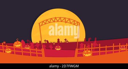 Halloween Hintergrund in Papier geschnitten und Papier Kunst Stil. Ein perfekter Vektor-Hintergrund für Ihre Design-Assets und Banner. Stock Vektor
