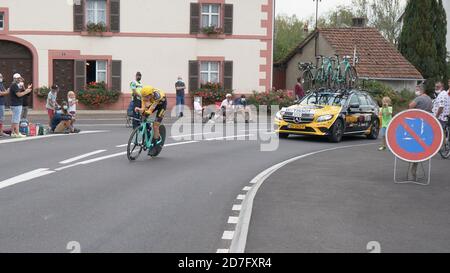 Saint Germain - Bourgogne Franche Comte - Frankreich - 19. September 2020 : Sepp Kuss - Team Jumbo – Visma erreicht nach der letzten Etappe den 15. Platz in der Gesamtwertung Stockfoto