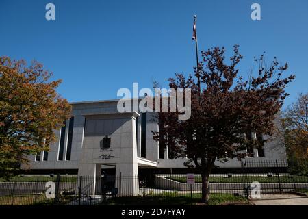 Washington, USA. Oktober 2020. Eine allgemeine Ansicht der Botschaft von Ägypten in den Vereinigten Staaten, in Washington, DC, am 22. Oktober 2020 inmitten der Coronavirus-Pandemie. (Graeme Sloan/Sipa USA) Quelle: SIPA USA/Alamy Live News Stockfoto