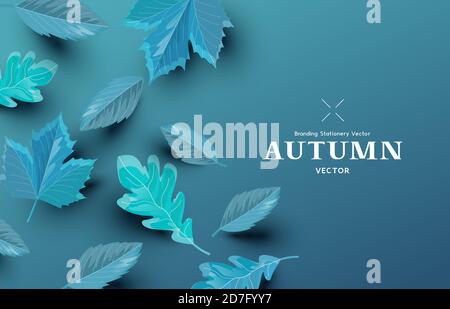 Herbst Papier Blatt Hintergrund Design Layout. Herbst Saison Vektor-Illustration Stock Vektor