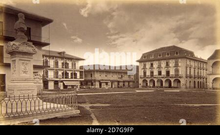 Plaza in Old Panama (Casco Viejo) um 1875 Foto von Eadweard Muybridge (1830-1904), Panama City, Mittelamerika Stockfoto