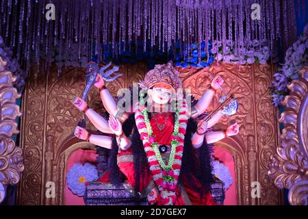 Idol der hindu Göttin durga während navratri Festival Stockfoto