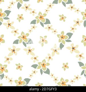Nahtlose Muster mit kleinen Blüten. Im skandinavischen Stil. Vector Illustration Stock Vektor