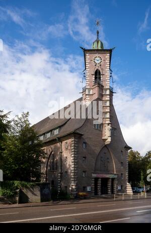 Ulm, Martin-Luther-Kirche, 1926-1928 von Theodor Veil erbaut, Ansicht von Osten Stockfoto