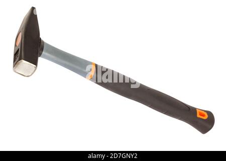 Moderner Hammer isoliert auf weißem Hintergrund. Stockfoto