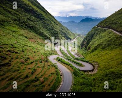 Tham Ma Pass in der Provinz Ha Giang, nördlich von Vietnam. Ein berühmtes Touristenziel der Provinz Ha Giang Stockfoto