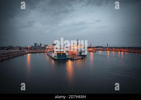 Tallinn Hafenpanorama, Estland Stockfoto