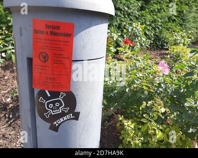 Warnschild, Ratten- und Mäusegift, Deutschland Stockfoto