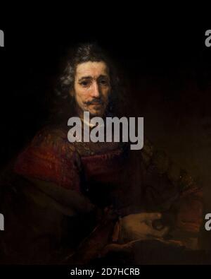 Mann mit einem Vergrößerungsglas, Rembrandt, Anfang 1660, Metropolitan Museum of Art, Manhattan, New York City, USA, Nordamerika Stockfoto