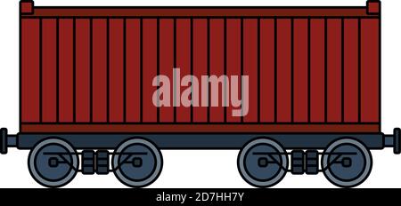Symbol „Eisenbahnfracht Container“. Bearbeitbare Kontur Mit Farbfülldesign. Vektorgrafik. Stock Vektor