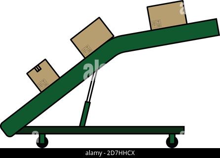 Symbol Für Das Lagertransportsystem. Bearbeitbare Kontur Mit Farbfülldesign. Vektorgrafik. Stock Vektor