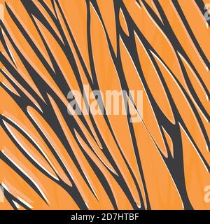 Hintergrund zum Bedrucken von Tieren auf einem orangen Hintergrund mit schwarzen Streifen. Zebra, Gepard, Leopard, Tiger Stock Vektor
