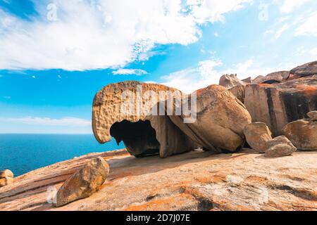 Berühmte Remarkable Rocks auf Kangaroo Island, Südaustralien Stockfoto