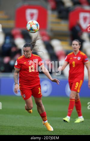 Newport, Großbritannien. Oktober 2020. Natasha Harding von Wales Frauen in Aktion. UEFA Women's Euro 2022 Qualifying match, Wales Women gegen die Färöer-Inseln bei der Rodney Parade in Newport, South Wales am Donnerstag, den 22. Oktober 2020. PIC von Andrew Orchard/Alamy Live News Stockfoto