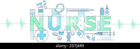 Schwesternwort Konzepte Wort Konzepte dünne Linie Vektor Banner Stock Vektor