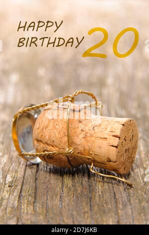 Herzlichen Glückwunsch zum 20. Geburtstag Stockfoto