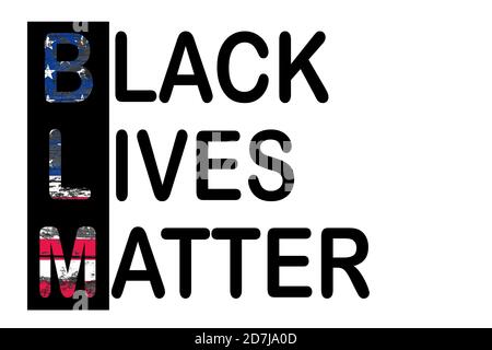 Black Lives Matter modernes kreatives Banner, Cover, Zeichen, Design-Konzept mit Revolution Faust Illustration und weißen Text auf einem dunklen Hintergrund Stockfoto