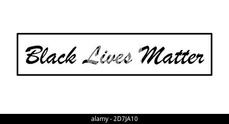 Black Lives Matter modernes kreatives Banner, Cover, Zeichen, Design-Konzept mit Revolution Faust Illustration und weißen Text auf einem dunklen Hintergrund Stockfoto