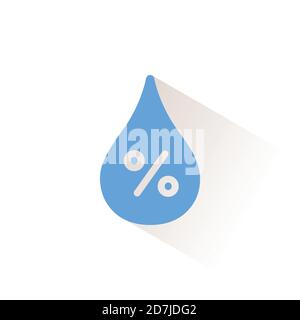 Luftfeuchtigkeit in Prozent. Isoliertes Farbsymbol. Vektordarstellung der Wetterglyphe Stock Vektor