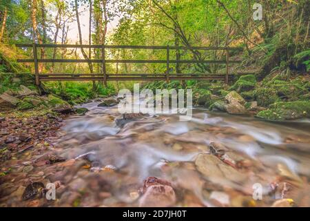 Fluss unter der Brücke Stockfoto