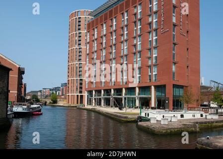 Doubletree Hotel in der Granary Wharf Entwicklung in Leeds, West Yorkshire, England. Stockfoto